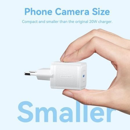 Vention FEPW0-EU Cargador de pared GaN USB-C 20W con puerto USB Vention FEPW0-EU Cargador de pared GaN USB-C 20W con puerto USB
